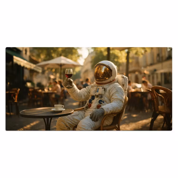 Wijn - Rood - Terras - Koffie Muismat XXL klein -3d_leeg