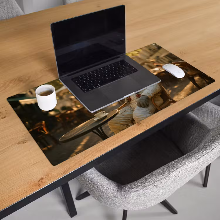 Wijn - Rood - Terras - Koffie Muismat XXL klein -sfeer1