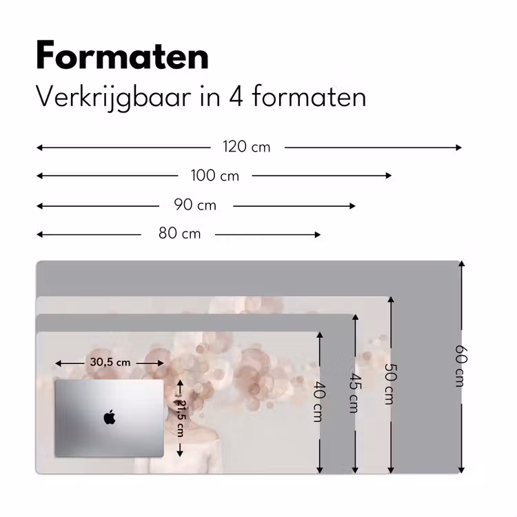 Vrouw - Cirkels - Beige Muismat XXL klein -sfeer5