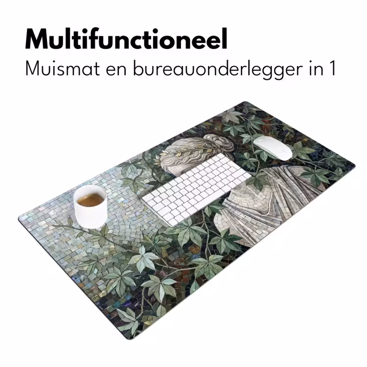 Vrouw - Klassiek - Mozaiëk - Natuur - Groen Muismat XXL klein -sfeer4