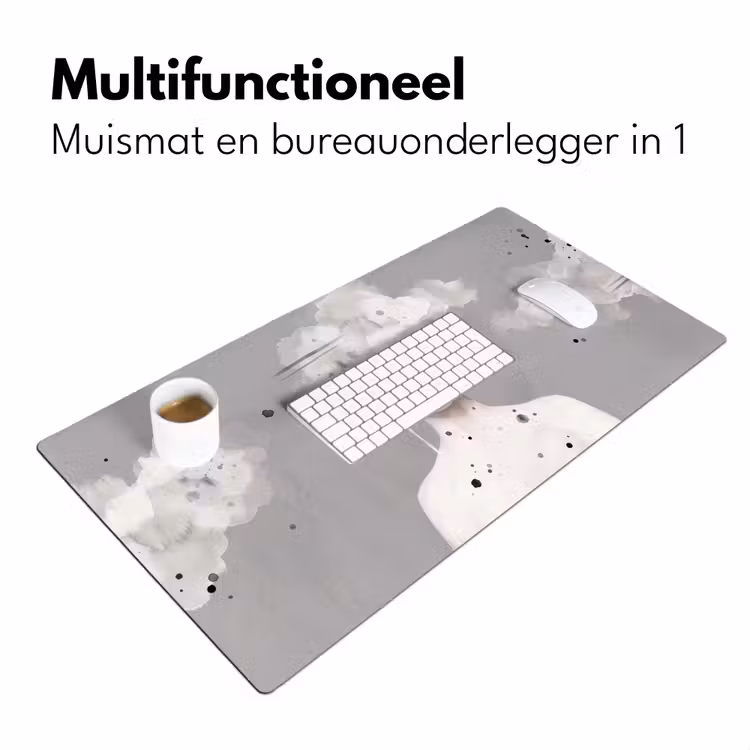 Vrouw - Wolk - Grijs Muismat XXL klein -sfeer4