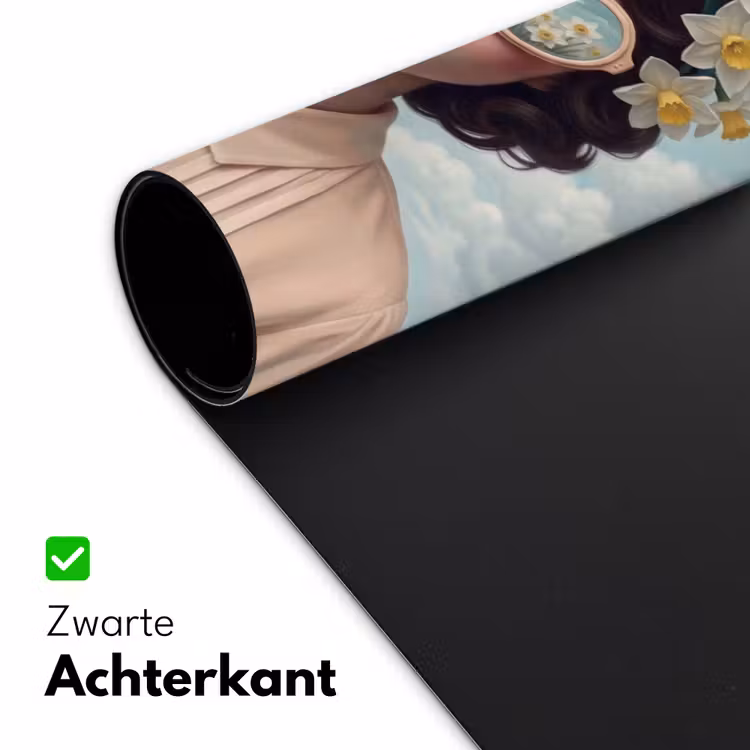 Vrouw - Narcissen - Geel Muismat XXL klein -sfeer2