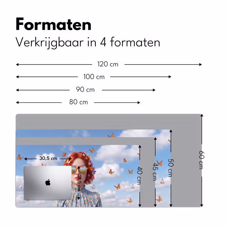 Vrouw - Bloemen - Zomer - Portret - Kleurrijk Muismat XXL klein -sfeer5