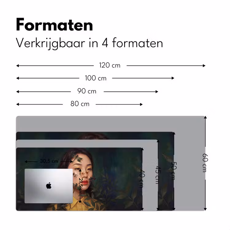 Vrouw - Insecten - Natuur - Portret - Groen Muismat XXL klein -sfeer5