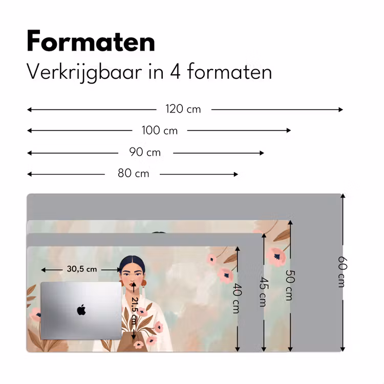 Vrouw - Kimono - Pastel Muismat XXL klein -sfeer5