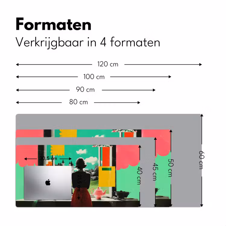 Vrouw - Keuken - Katten - Doorkijk Muismat XXL klein -sfeer5
