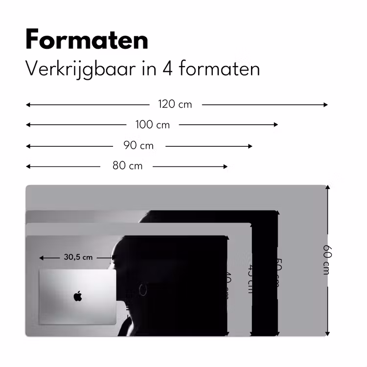 Vrouw - Profiel - Mensen - Zwart-wit Muismat XXL klein -sfeer5