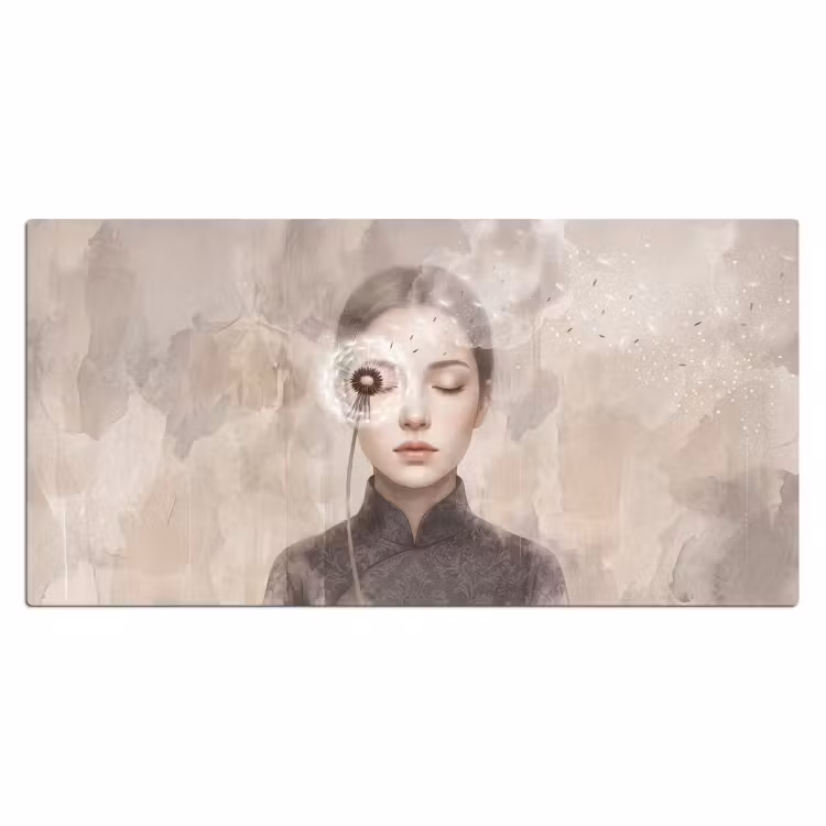 Vrouw - Sereen - Grijs Muismat XXL klein -3d_leeg