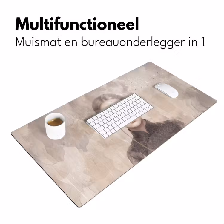 Vrouw - Sereen - Grijs Muismat XXL klein -sfeer4