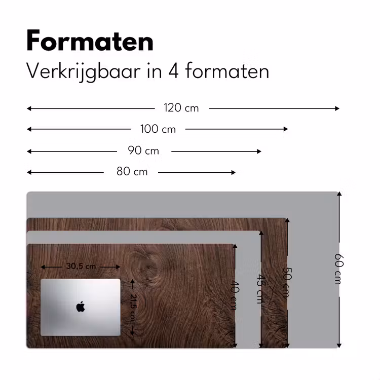 Houtnerf - Textuur - Patroon - Bruin - Rustiek Muismat XXL klein -sfeer5