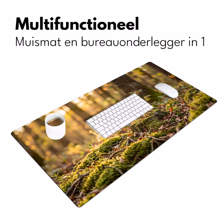 Houtsnip - Bos - Bladeren - Herfst - Gecamoufleerd Muismat XXL klein -sfeer4