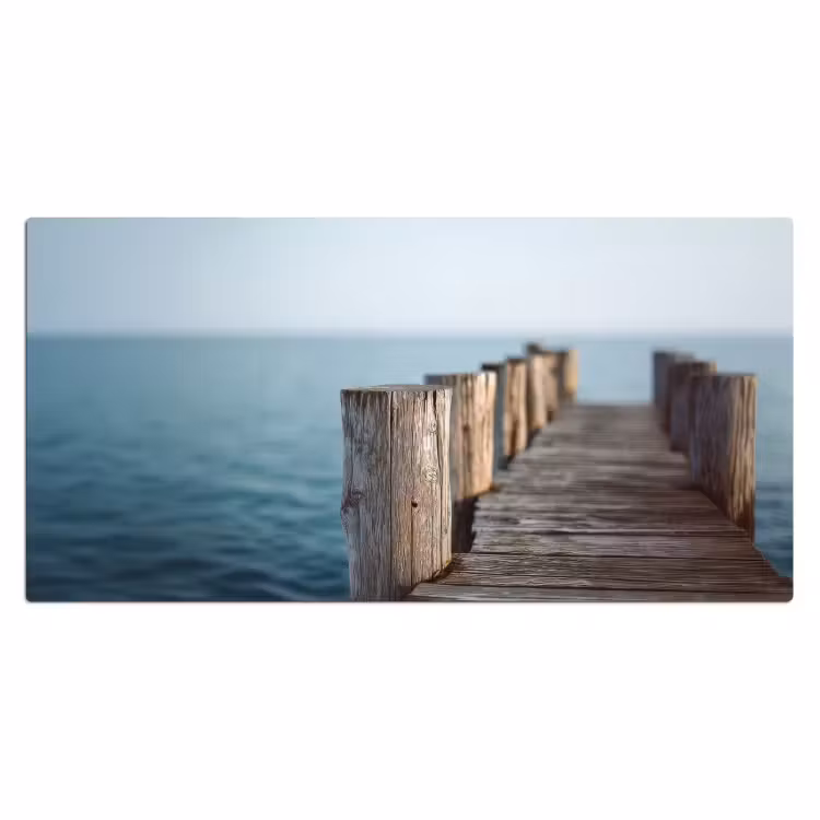 Houten steiger - Helderblauwe lucht Muismat XXL klein -3d_leeg