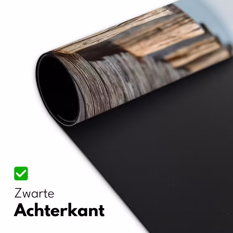 Houten steiger - Helderblauwe lucht Muismat XXL klein -sfeer2
