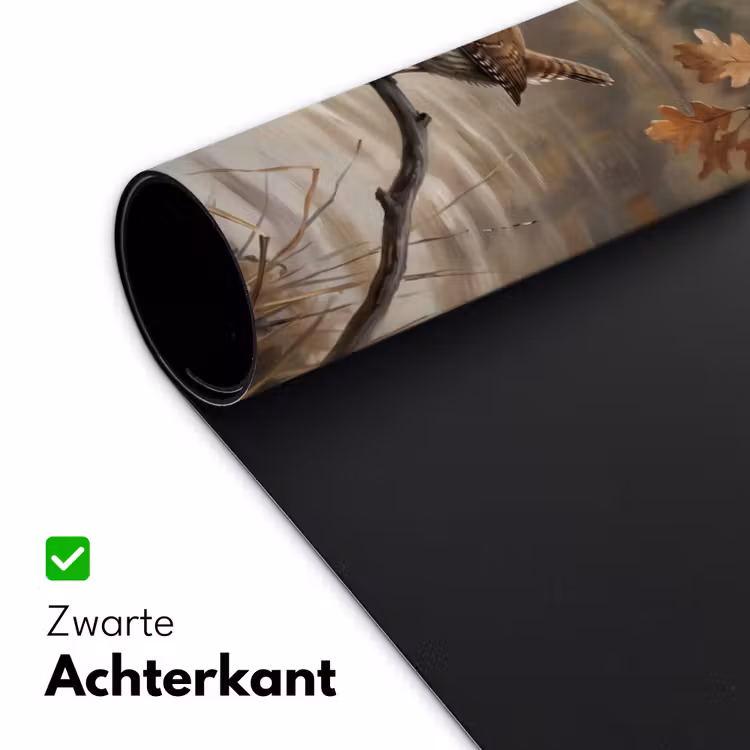 Winterkoninkje - Tak - Rivier - Natuur - Sfeervol Muismat XXL klein -sfeer2