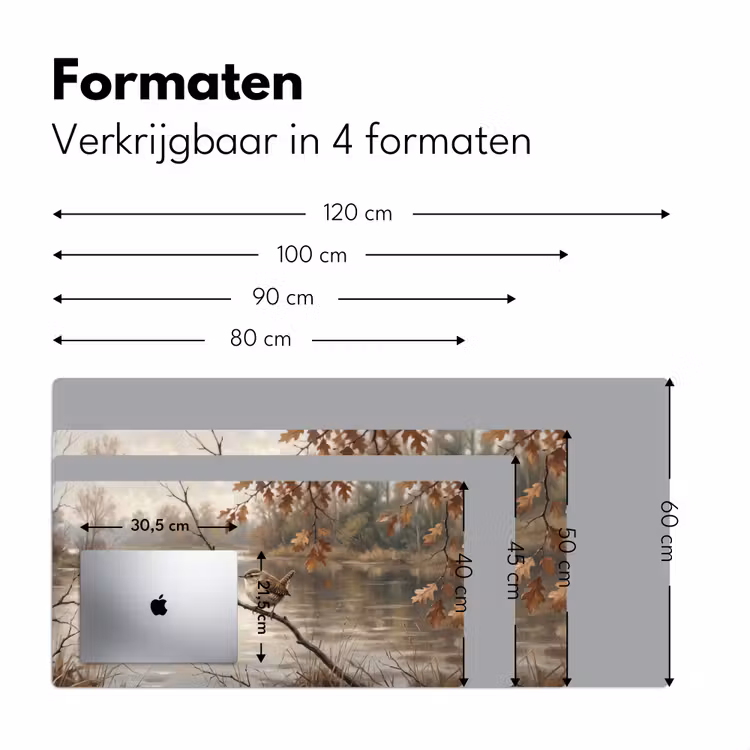 Winterkoninkje - Tak - Rivier - Natuur - Sfeervol Muismat XXL klein -sfeer5