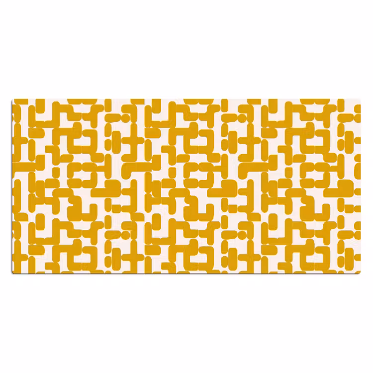 Geel - Beige - Patroon Muismat XXL klein 681 -3d_leeg