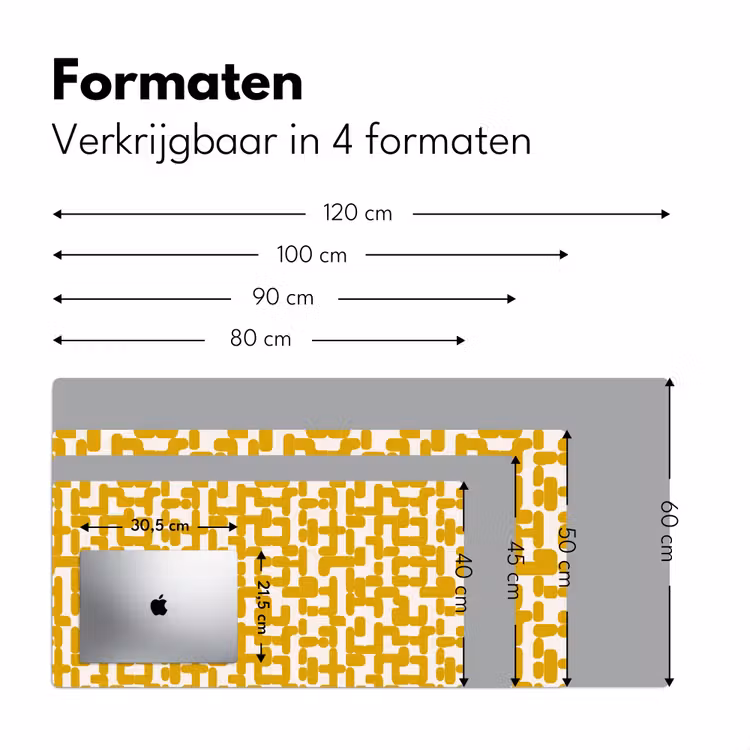 Geel - Beige - Patroon Muismat XXL klein 681 -sfeer5