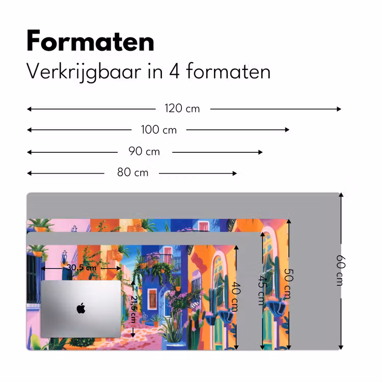 Geel - Blauw - Oranje - Huis Muismat XXL klein -sfeer5