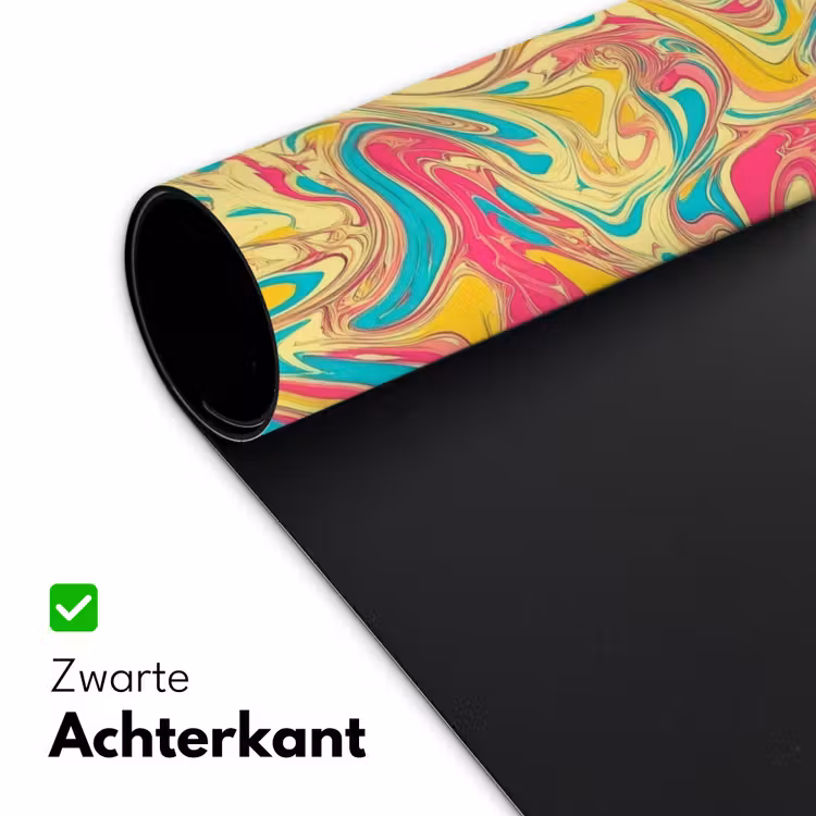Geel - Roze - Blauw - Retro Muismat XXL klein -sfeer2
