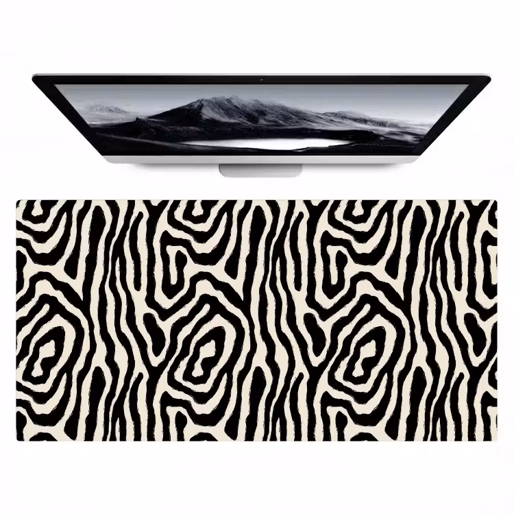 Zebra - Abstract - Zwart Muismat XXL klein 681 -zzz3d