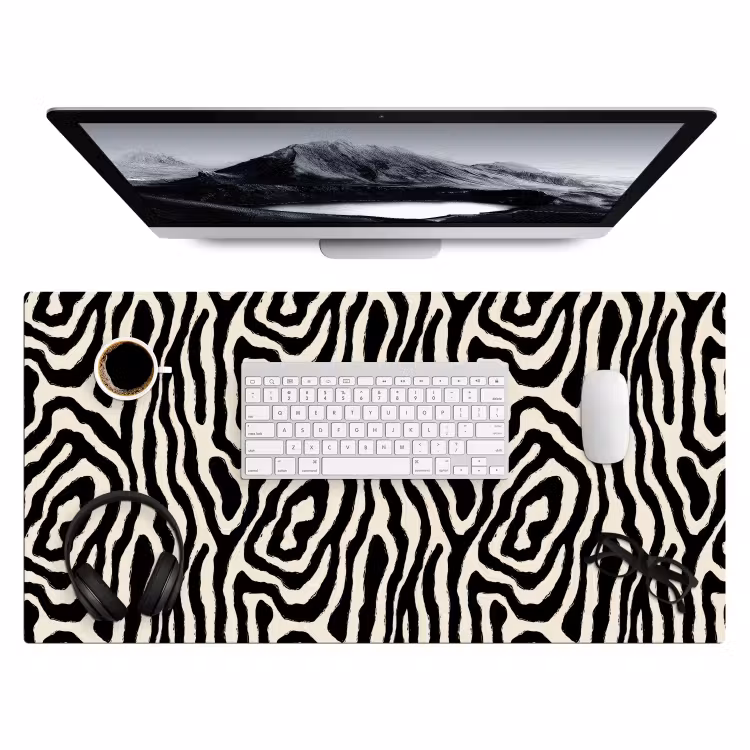 Zebra - Abstract - Zwart Muismat XXL klein 681 -3d