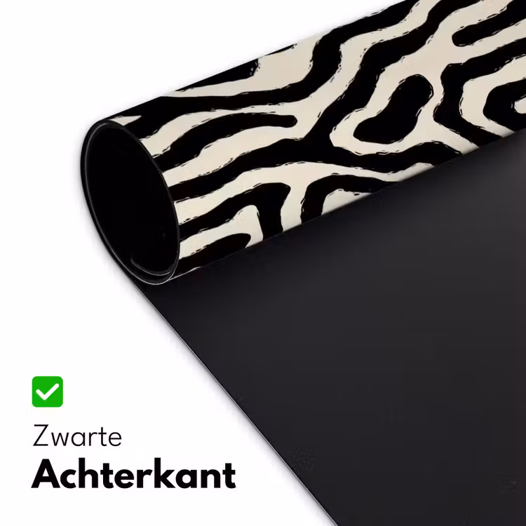 Zebra - Abstract - Zwart Muismat XXL klein 681 -sfeer2