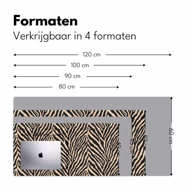 Zebra - Klassiek - Zwart Muismat XXL klein 681 -sfeer5