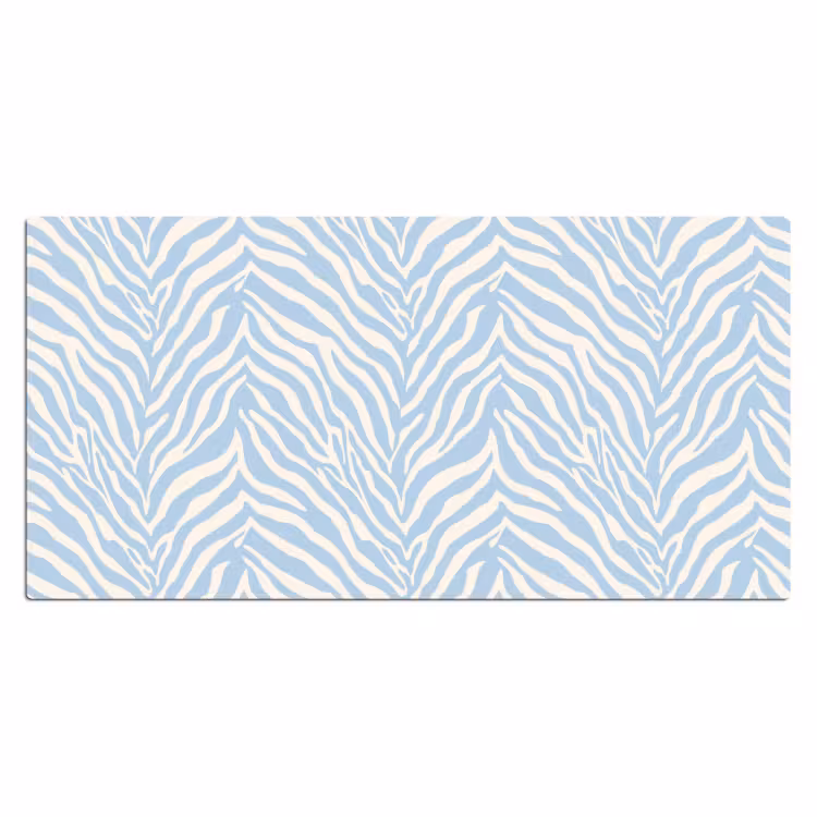 Zebra - Motief - Blauw - Wit Muismat XXL klein 681 -3d_leeg