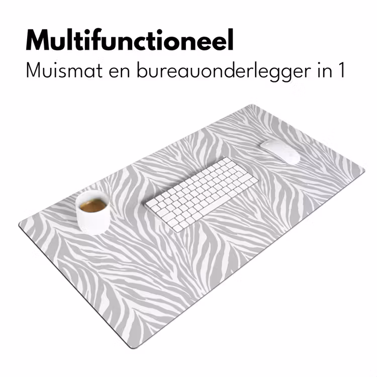 Zebra - Motief - Grijs Muismat XXL klein 681 -sfeer4