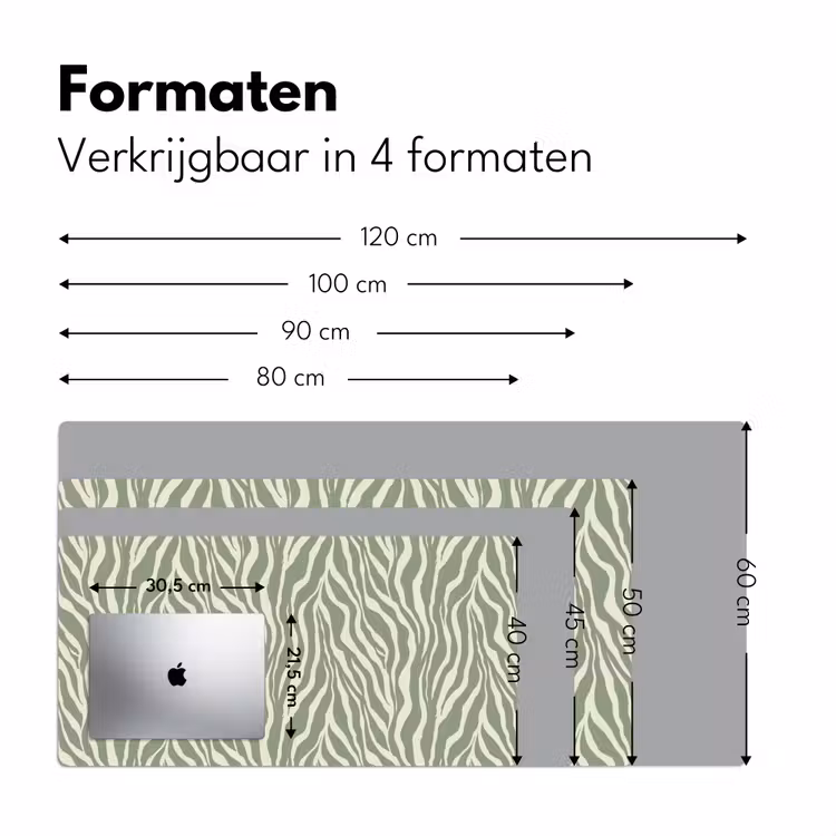 Zebra - Motief - Groen Muismat XXL klein 681 -sfeer5