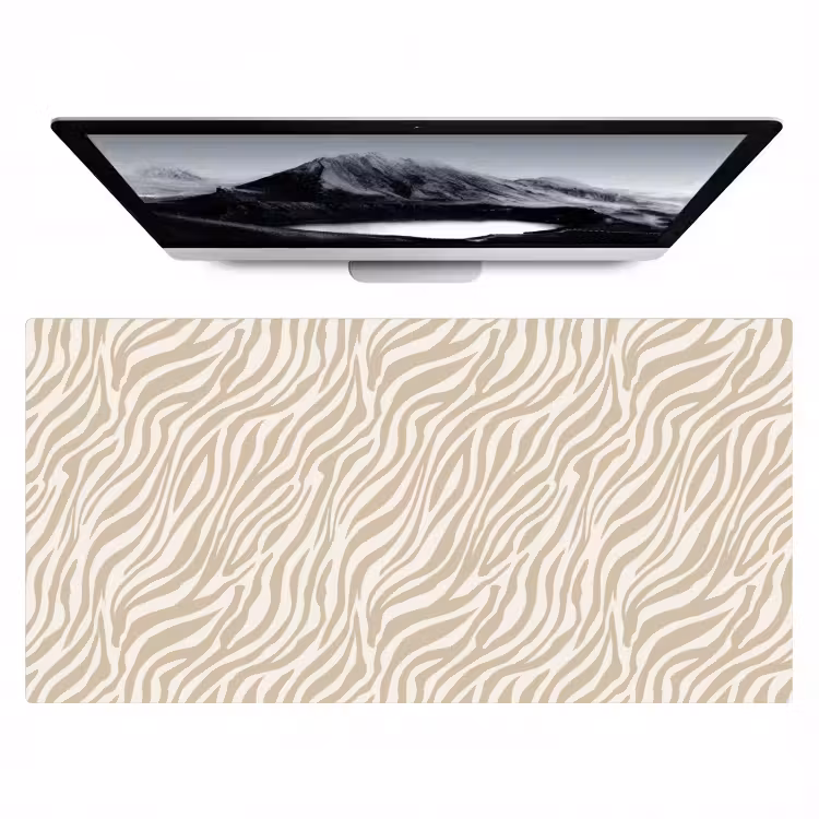 Zebra - Patroon - Beige Muismat XXL klein 681 -zzz3d