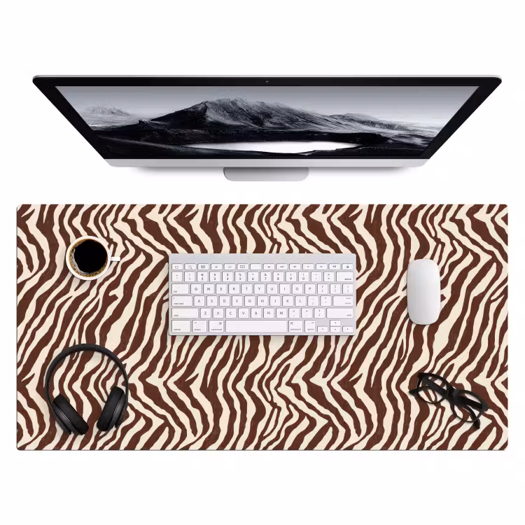 Zebra - Patroon - Zwart - Wit Muismat XXL klein 681 -3d