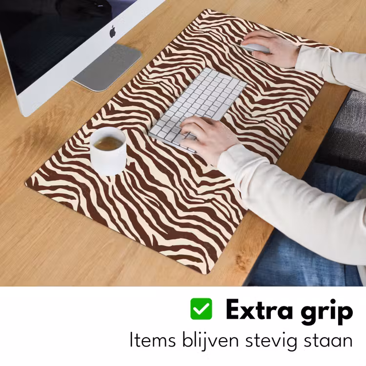Zebra - Patroon - Zwart - Wit Muismat XXL klein 681 -sfeer3