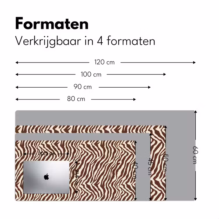 Zebra - Patroon - Zwart - Wit Muismat XXL klein 681 -sfeer5