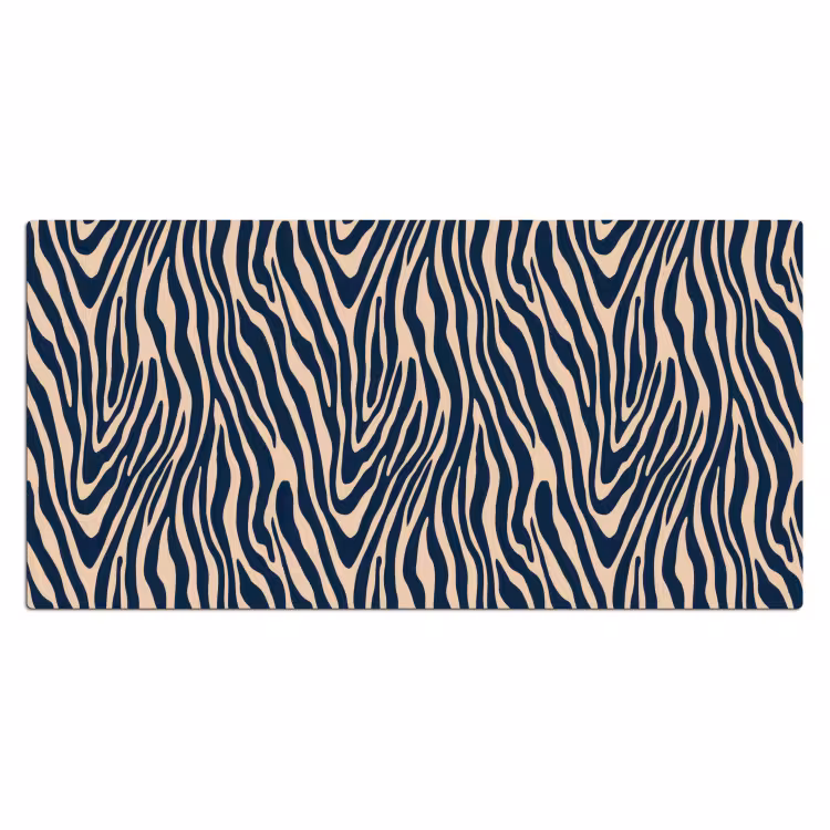 Zebra - Patroon - Blauw - Beige Muismat XXL klein 681 -3d_leeg