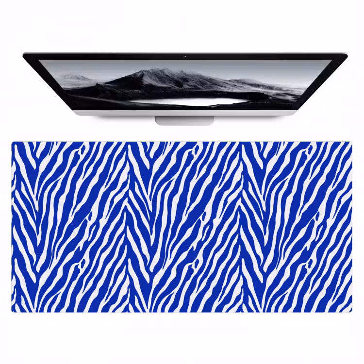 Zebra - Patroon - Kobalt - Blauw Muismat XXL klein 681 -zzz3d