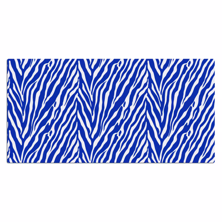 Zebra - Patroon - Kobalt - Blauw Muismat XXL klein 681 -3d_leeg