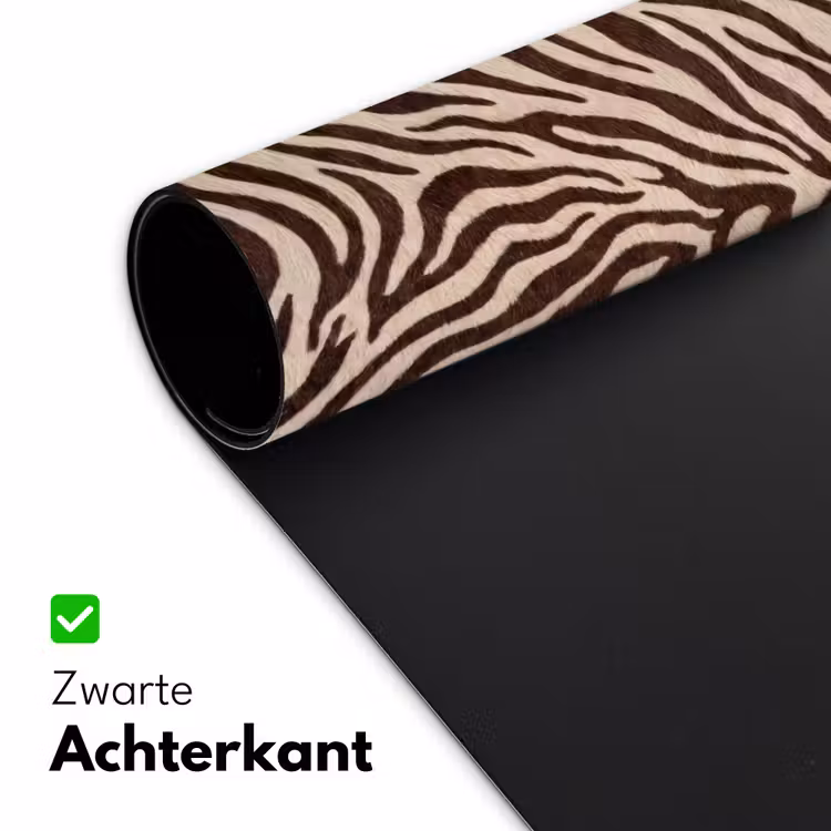 Zebra - Strepen - Bruin Muismat XXL klein -sfeer2