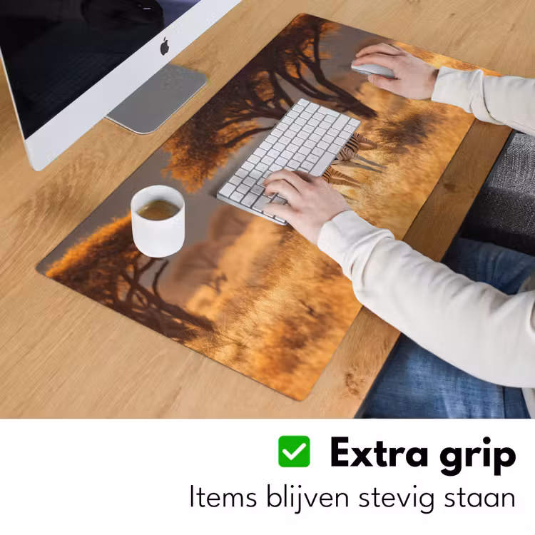Zebra's - Savannelandschap - Gras Muismat XXL klein -sfeer3