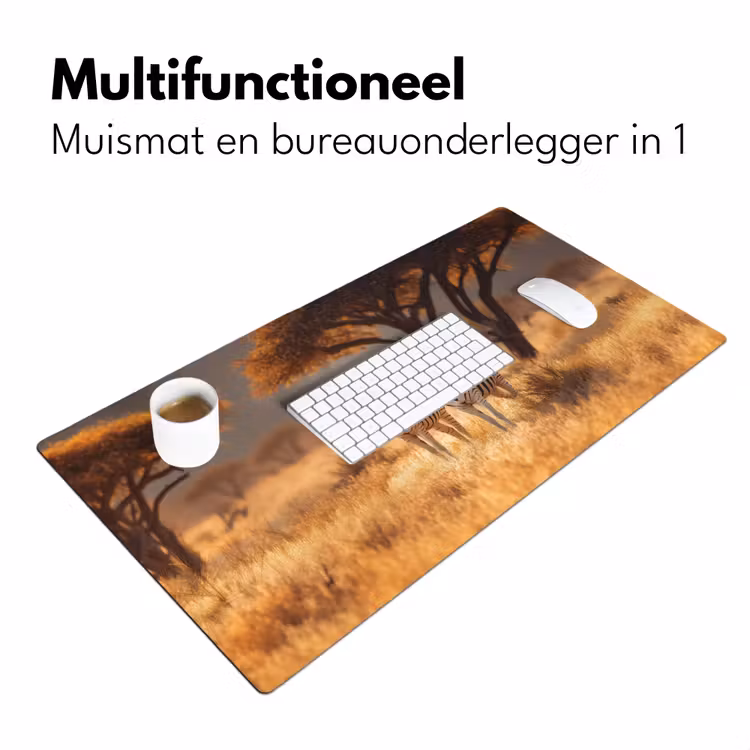 Zebra's - Savannelandschap - Gras Muismat XXL klein -sfeer4