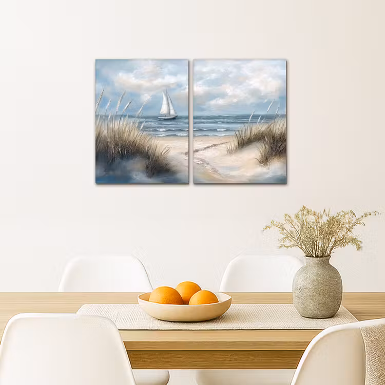 Strand - Verf - Natuur - Boot Canvas - Meerluiken 2 luik klein -sfeer4