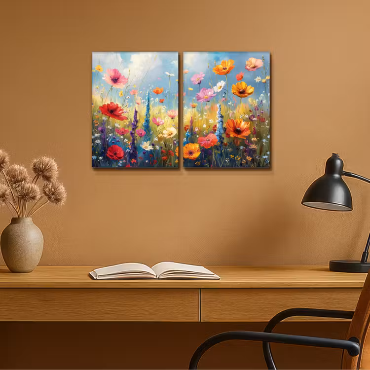 Bloemen - Lente - Kleurrijk - Zomers Canvas - Meerluiken 2 luik klein -sfeer5