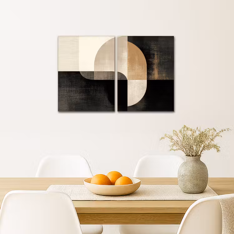 Vormen - Abstract - Goud Canvas - Meerluiken 2 luik klein -sfeer4