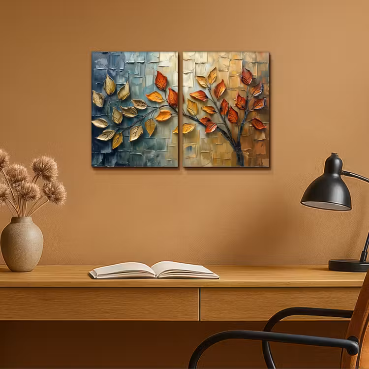 Boom - Bladeren - Natuur - Verflook Canvas - Meerluiken 2 luik klein -sfeer5