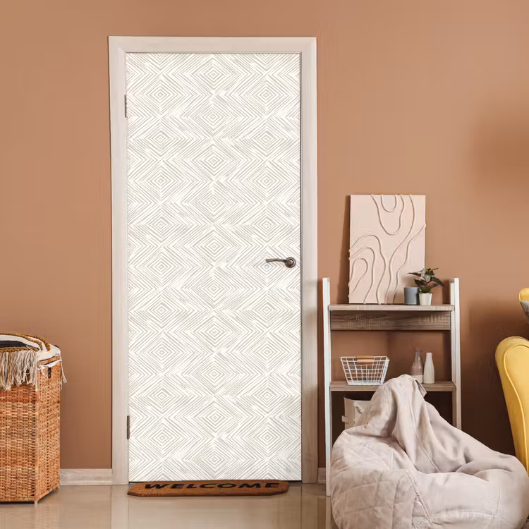 Abstract - Ruiten - Beige deurposter klein 289 -sfeer1