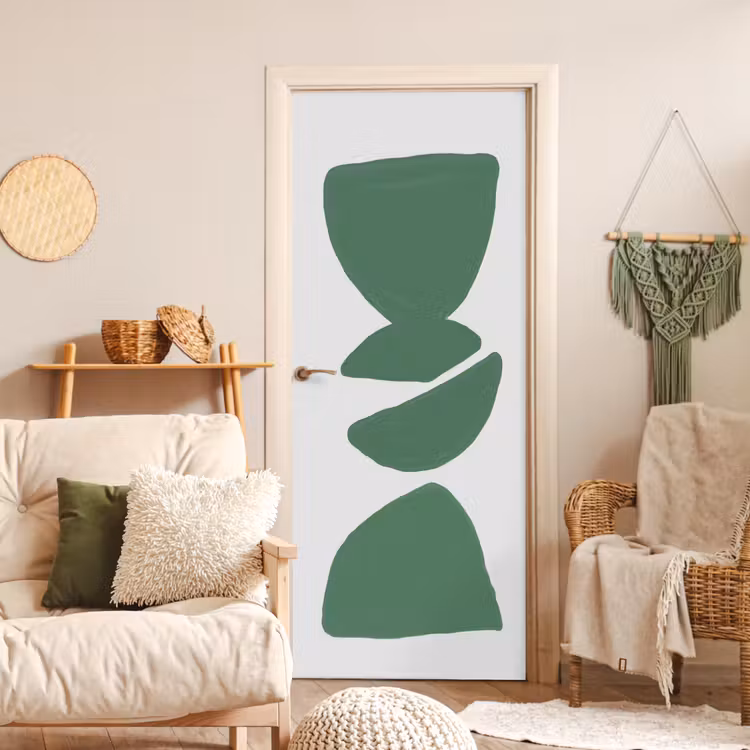Abstract - Groen - Vormen - Modern deurposter klein -sfeer2