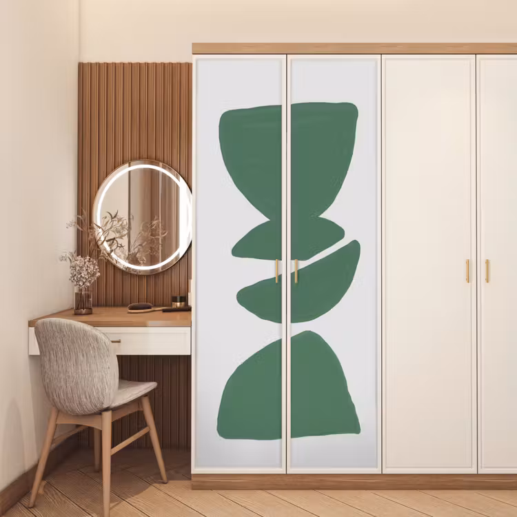 Abstract - Groen - Vormen - Modern deurposter klein -sfeer3