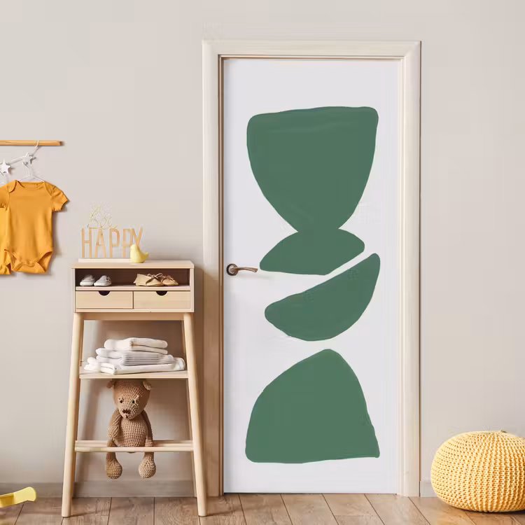 Abstract - Groen - Vormen - Modern deurposter klein -sfeer4