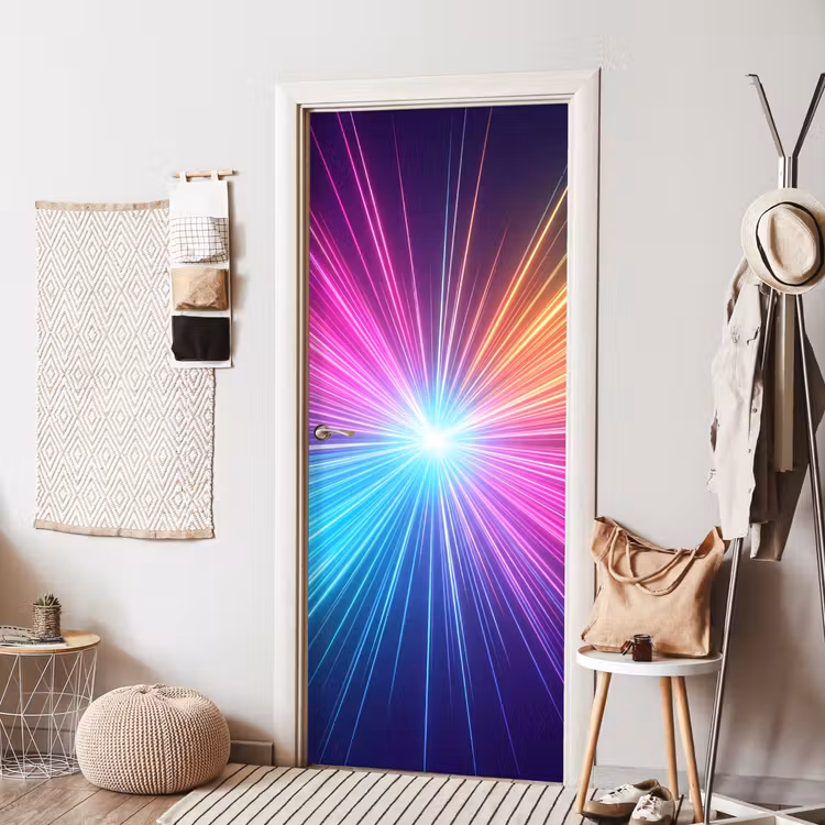 Abstract - Light - Burst - Modern - Colorful deurposter klein -sfeer6