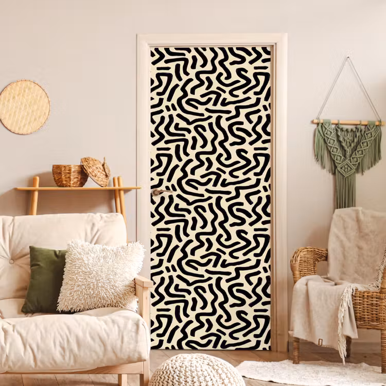 Abstract - Lijnen - Zwart deurposter klein 289 -sfeer2